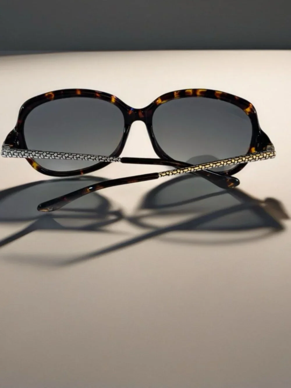 Brighton Talana Sunglasses Tortoise Shell Frame Silver Tone Chain Detail